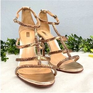 SCHUTZ Strappy Metallic Heels Size 9B